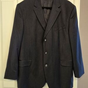 Men's Stafford Navy Pinstripe Blazer 48R